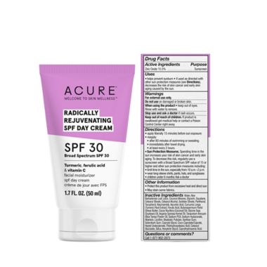 Acure&reg; 1.7 oz. Radically Rejuvenating SPF Day Cream. View a larger version of this product image.