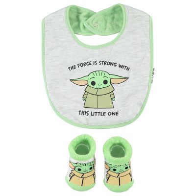 Star Wars&trade;: The Mandalorian Size 0-12M 2-Piece Bib and Bootie Set in Green