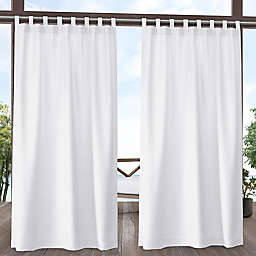 Exclusive Home Biscayne 108-Inch Tab Top Window Curtain Panels in White (Set of 2)