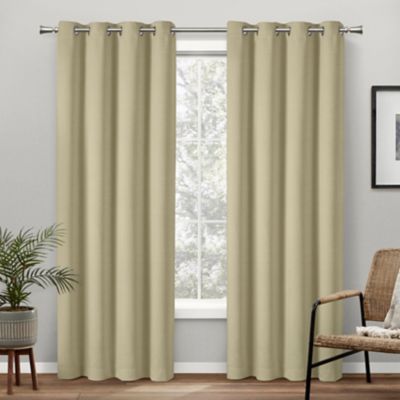 Exclusive Home Academy 84-Inch Grommet 100% Blackout Curtain Panels in Linen (Set of 2)