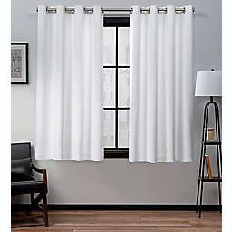 Exclusive Home Academy 63-Inch Grommet 100% Blackout Curtain Panels in White (Set of 2)