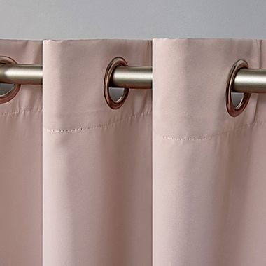 Exclusive Home Academy 96-Inch Grommet 100% Blackout Curtain Panels in Blush (Set of 2). View a larger version of this product image.