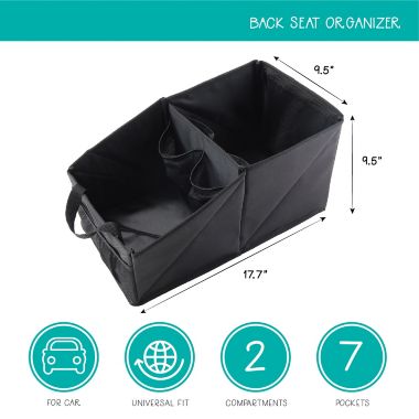 Belle ON THE GO Backseat Car Organizer in Black. View a larger version of this product image.