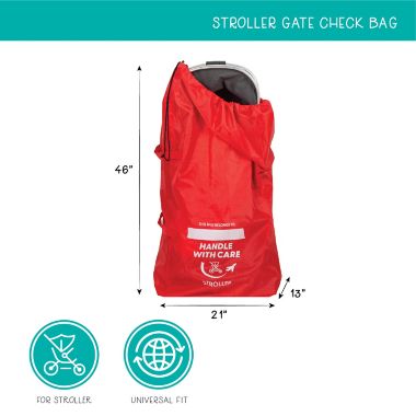 Belle ON THE GO Stroller Gate Check Bag in Red. View a larger version of this product image.
