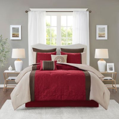 510 Design Arcadia 8-Piece Queen Comforter Set in Red