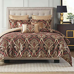 Madison Park Signature Royale 8-Piece Jacquard Queen Comforter Set in Red