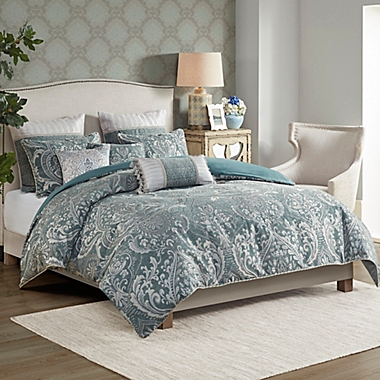 Madison Park Signature Adelphia 9-Piece Jacquard King Comforter Set in Slate Blue. View a larger version of this product image.