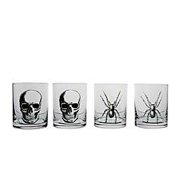 Studio 3B™ Halloween 13 oz. Double Old Fashioned Glasses in Clear/Black (Set of 4)