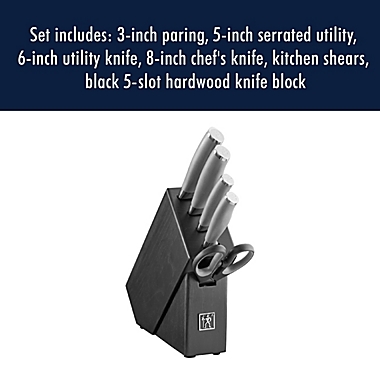 HENCKELS Modernist 6-Piece German Stainless Steel Studio Knife Block Set. View a larger version of this product image.