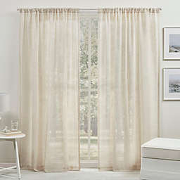 Lauren Ralph Lauren Brooke Sheer Rod Pocket Window Curtain Panel in Natural (Single)