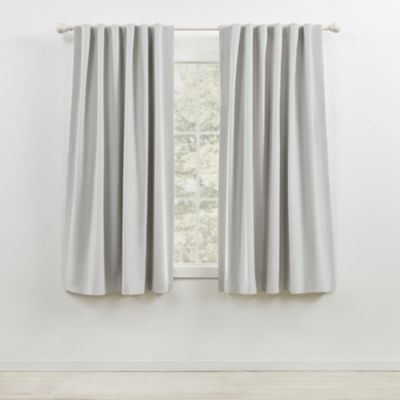 Lauren Ralph Lauren&reg; Waller 63-Inch Rod Pocket 100% Blackout Curtain Panel in Silver