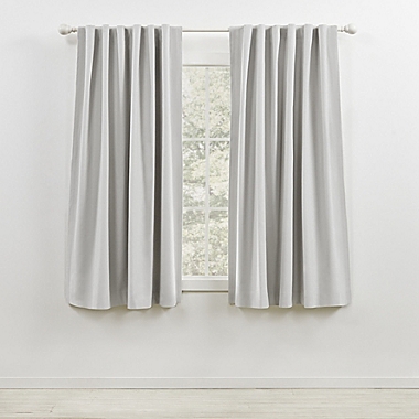 Lauren Ralph Lauren&reg; Waller 63-Inch Rod Pocket 100% Blackout Curtain Panel in Silver. View a larger version of this product image.