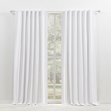 Lauren Ralph Lauren&reg; Waller 84-Inch Rod Pocket 100% Blackout Curtain Panel in White. View a larger version of this product image.