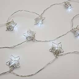 Solar-Powered Silver String Star Lights (20-Count)
