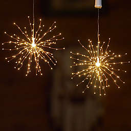 LumaBase Battery-Operated Starburst Lights in Copper/White (Set of 2)
