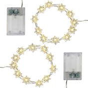 LumaBase&reg; 40ct Snowflake Battery-Operated LED Mini String Lights in White (Set of 2)