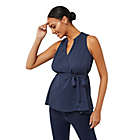 Alternate image 0 for A Pea in the Pod&reg; Small Pleated Sleeveless Maternity Shirt in Navy