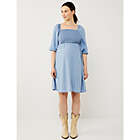 Alternate image 3 for A Pea in the Pod&reg; Small Smocked Maternity Dress in Blue