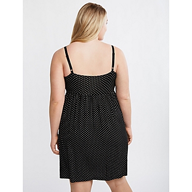 Motherhood Maternity&reg; 1X Plus Size Essential Nursing Nightgown in Black Dot. View a larger version of this product image.