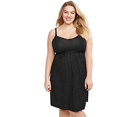 Motherhood Maternity&reg; 1X Plus Size Essential Nursing Nightgown in Black Dot. View a larger version of this product image.
