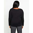 Alternate image 2 for Motherhood Maternity&reg; 2X Plus Size Long Sleeve Side Ruched Maternity Tee in Black