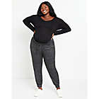 Alternate image 3 for Motherhood Maternity&reg; 2X Plus Size Long Sleeve Side Ruched Maternity Tee in Black