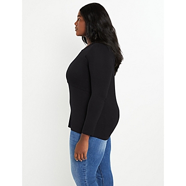 Motherhood Maternity&reg; 2X Lift Up Long Sleeve Nursing Tee in Black. View a larger version of this product image.