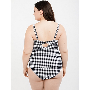 Motherhood Maternity&reg; Beach Bump&trade; 2X UPF 50+ Maternity Tankini Swimsuit in Gingham. View a larger version of this product image.