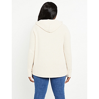 Motherhood Maternity&reg; 3X Tulip Hem Pull Over Hooded Nursing Sweatshirt in Oatmeal. View a larger version of this product image.