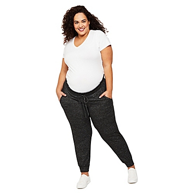 Motherhood Maternity&reg; 2X Plus Size Under Belly Hacci Knit Maternity Jogger in Grey. View a larger version of this product image.