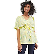 Motherhood Maternity&reg; Large Floral Tie Front Maternity Blouse in Yellow