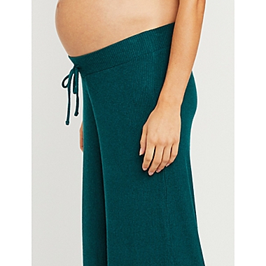 Motherhood Maternity&reg; Small Hacci Knit Wide Leg Maternity Pant in Blue. View a larger version of this product image.