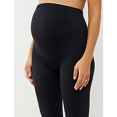 A Pea in the Pod Small brrr&deg; Triple Chill Cooling Seamless Maternity Leggings in Black. View a larger version of this product image.