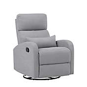 Suite Bebe Aubrey Swivel Glider Recliner in Oyster with Pillow
