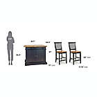 Alternate image 1 for Home Styles Distressed Oak Top Kitchen Island and Two Barstools in Black