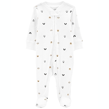 carter&#39;s&reg; Characters 2-Way Zip Textured Cotton Sleep &amp; Play in White. View a larger version of this product image.