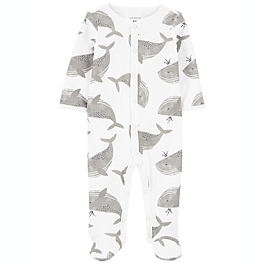 carter&#39;s&reg; Whale Snap-Up Cotton Sleep &amp; Play in White. View a larger version of this product image.