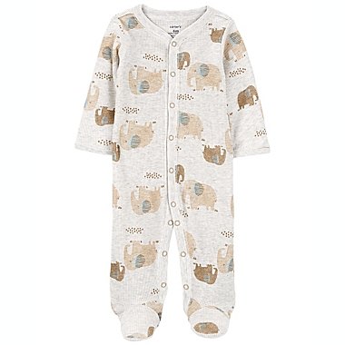 carter&#39;s&reg; Preemie Elephant Snap-Up Textured Cotton Sleep &amp; Play in Grey. View a larger version of this product image.