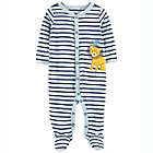 Alternate image 0 for carter&#39;s&reg; Size 3M Lion Stripes Snap-Up Cotton Sleep &amp; Play in Blue