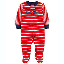 carter's® Little Brother 2-Way Zip Cotton Sleep & Play in Red