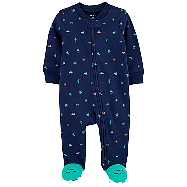 carter&#39;s&reg; Dinosaur 2-Way Zip Cotton Sleep &amp; Play in Blue. View a larger version of this product image.