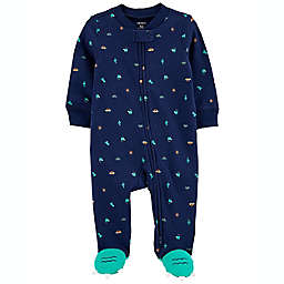 carter's® Newborn Dinosaur 2-Way Zip Cotton Sleep & Play in Blue