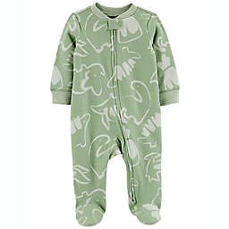 carter's® Dinosaur 2-Way Zip Cotton Sleep & Play in Green