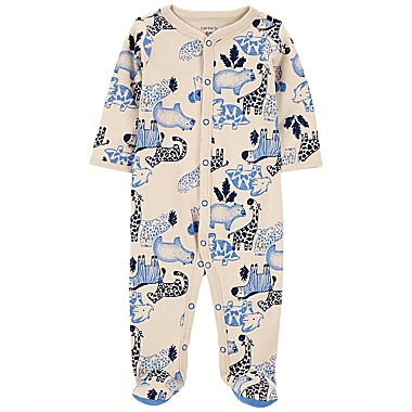 carter&#39;s&reg; Size 9M Safari Snap-Up Cotton Sleep &amp; Play in Blue. View a larger version of this product image.