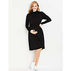 Alternate image 4 for Motherhood Maternity&reg; Size Small Fit and Flare Turtleneck Maternity Dress in Black