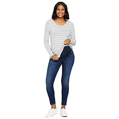 Motherhood Maternity&reg; Small Skinny Leg Sustainable Maternity Jeans in Blue. View a larger version of this product image.