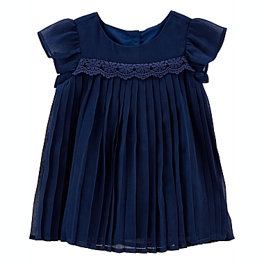 OshKosh B&#39;gosh&reg; Size 6M Pleated Chiffon Dress in Blue. View a larger version of this product image.