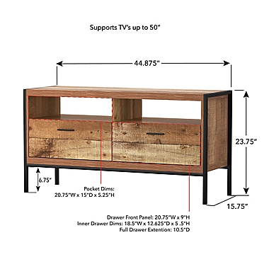 Atlantic&reg; Loft &amp; Luv&trade; Montana TV Stand in Rustic Wood. View a larger version of this product image.