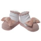 Alternate image 2 for So 'Dorable&reg; Size 0-12M 2-Piece Velvet Headwrap and Bootie Set in Pink