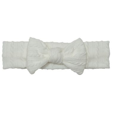 So 'Dorable&reg; Size 0-12M 2-Piece Cable Knit Headwrap and Bootie Set in White. View a larger version of this product image.